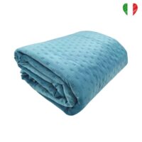 Trapuntino Dorian Azzurro Velluto Tinta Unita Leggero Morbido Primaverile Made In Italy - immagine 3