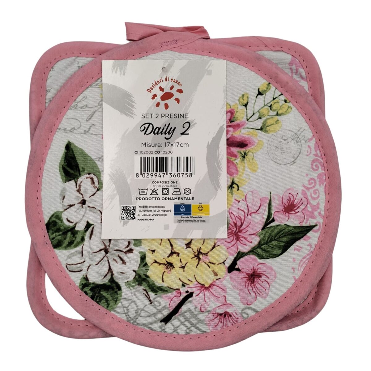 set-2-presine-daily-2-fiori-17x17-cm-disegno-floreale-rosa-intera