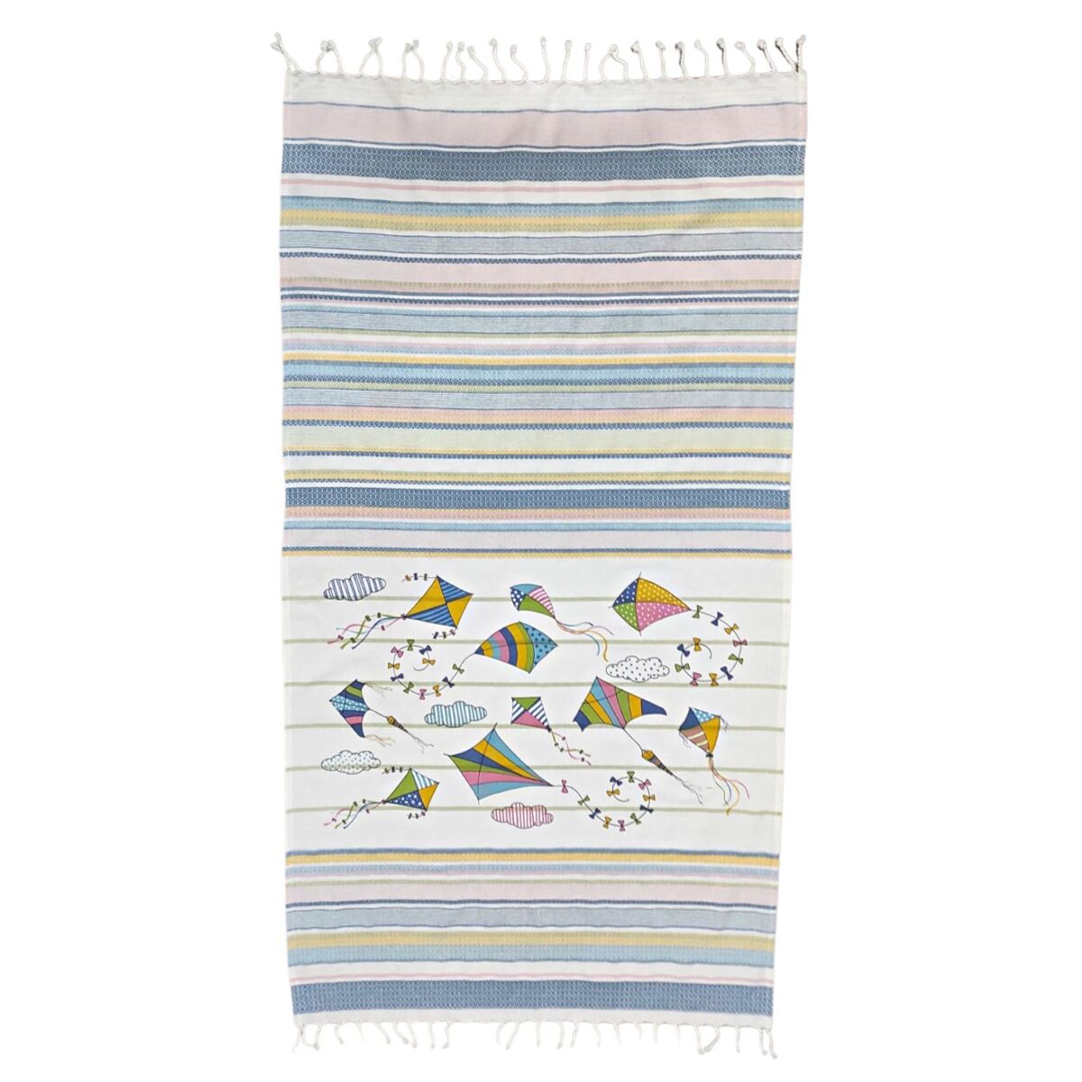 telo-mare-fouta-aquiloni-frange-100-cotone-artigianale-aperto