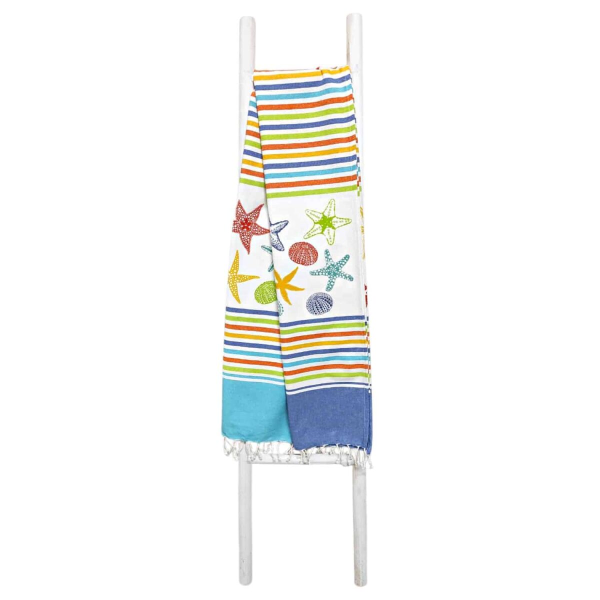 telo-mare-fouta-stelle-marine-frange-100-cotone-artigianale-piegato-scala