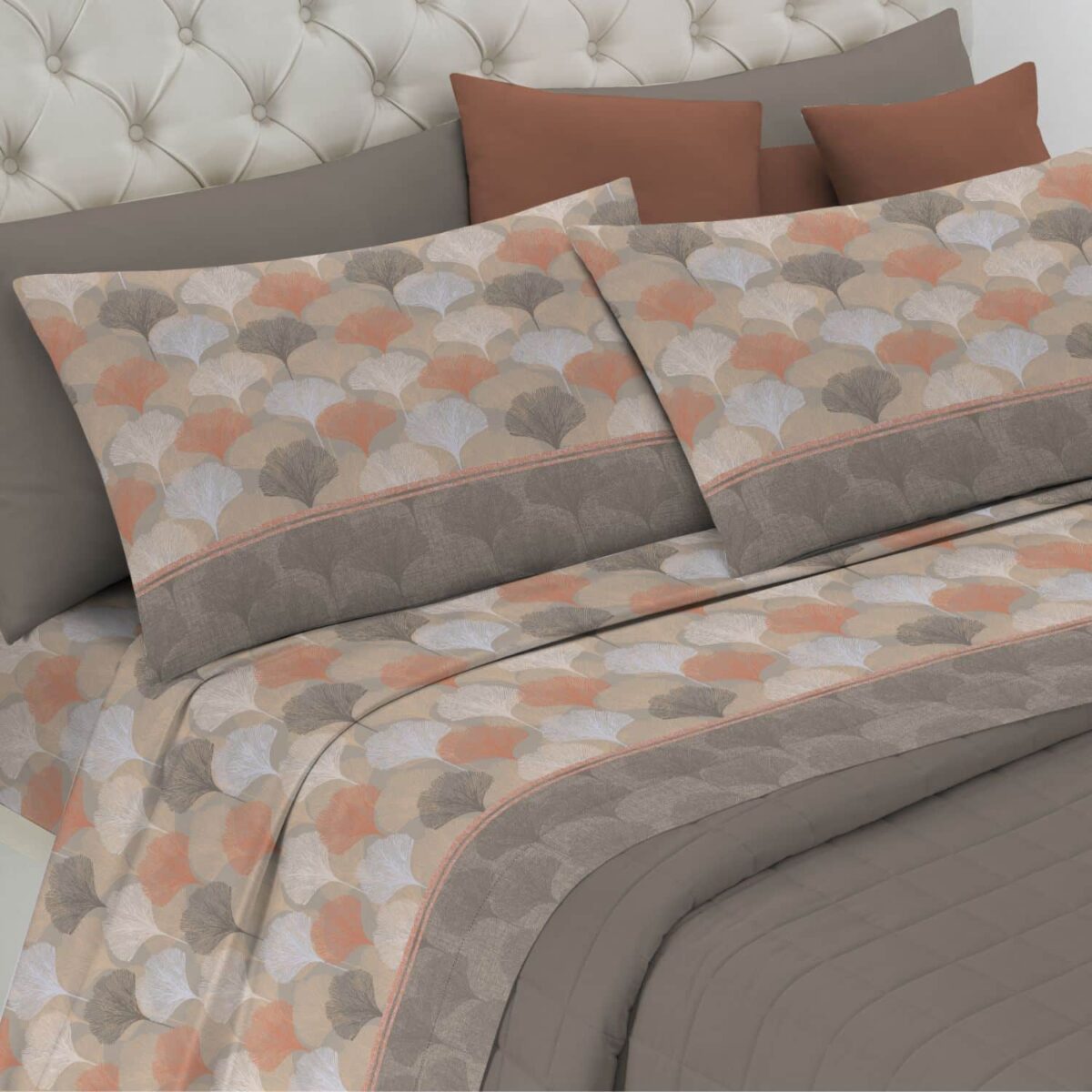 chicchi-beige-completo-lenzuola-smile-made-in-italy-puro-cotone-tortora-arancio-marrone-geometrico-moderno-singolo-matrimoniale-piazza-e-mezza