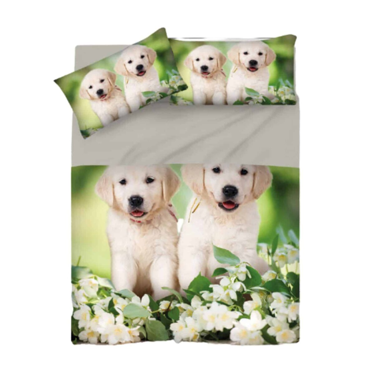 completo-lenzuola-digitale-stampa-alta-definizione-spring-dog-cuccioli-cane-fiori-natura-intera