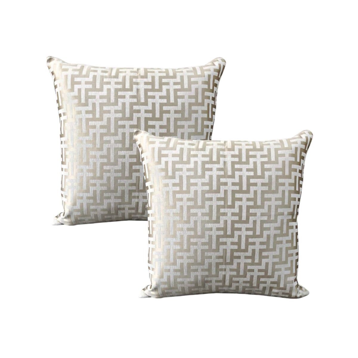 Cuscini Arredo Fashion Beige Coppia 50x50 Made In Italy