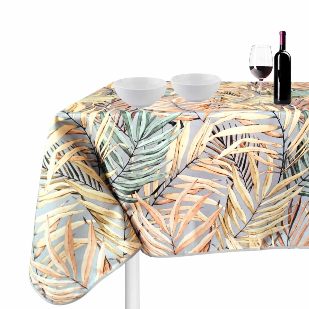 felci-tovaglia-antimacchia-idrorepellente-foglie-foliage-multicolore-cucina-grigio-arancio-giallo-verde