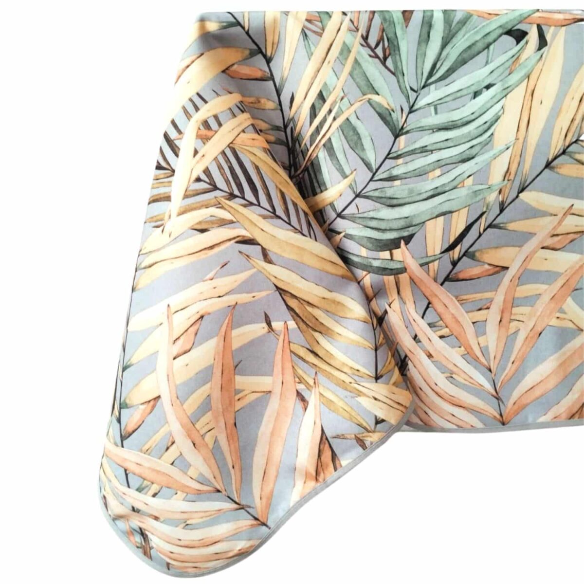 felci-tovaglia-antimacchia-idrorepellente-foglie-foliage-multicolore-cucina-grigio-arancio-giallo-verde-angolo