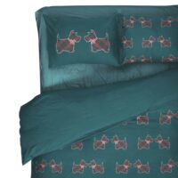 kris-petrolio-copripiumino-sacco-puro-cotone-novia-scozzese-tartan-rosso-invernale-natalizio-verde-terrier-cagnolino-cane-dettaglio