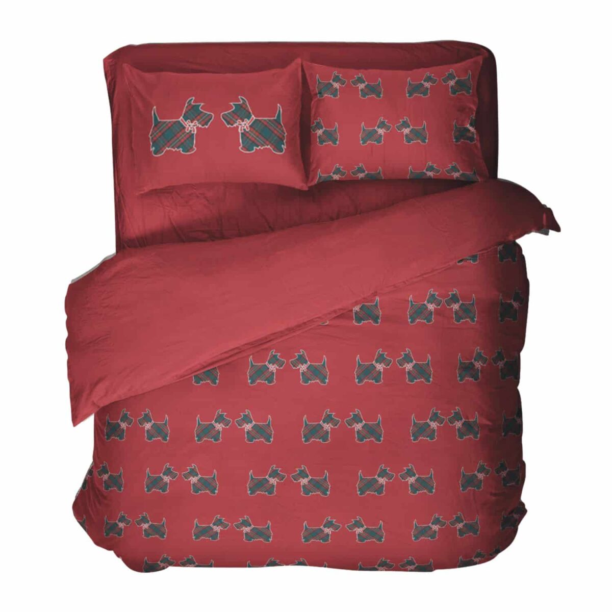 Parure Copripiumino Kris Rosso 100% Cotone