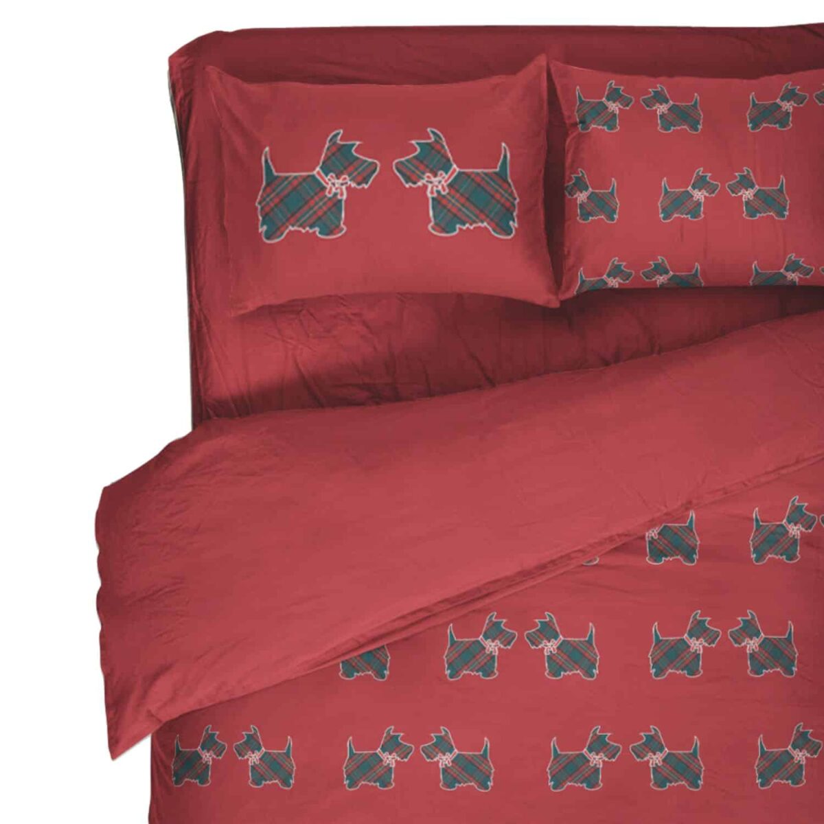 kris-rosso-copripiumino-sacco-puro-cotone-novia-scozzese-tartan-rosso-invernale-natalizio-verde-terrier-cagnolino-cane-dettaglio
