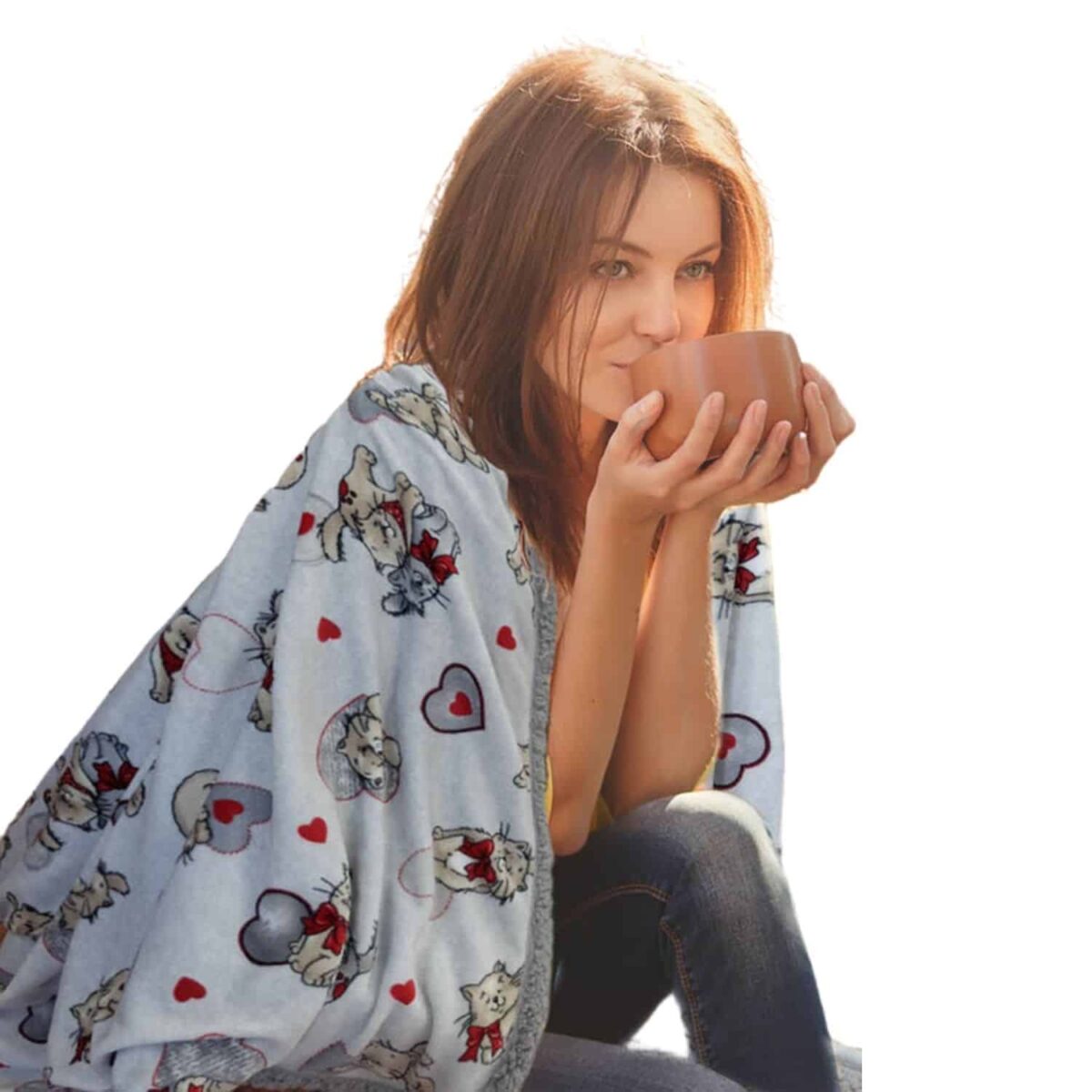 mici-amici-coperta-sherpa-plaid-singola-matrimoniale.fantasia-gattini-cuori-micetti-stampata-spalle