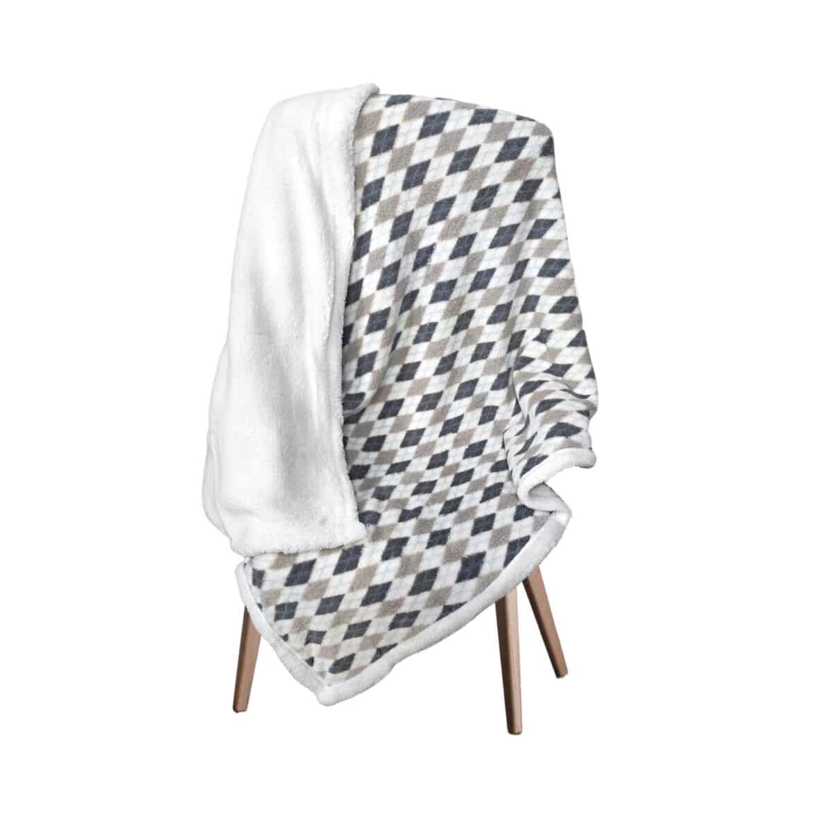 coperta-amburgo-grigio-rombi-sherpa-calda-morbida-invernale-aperta