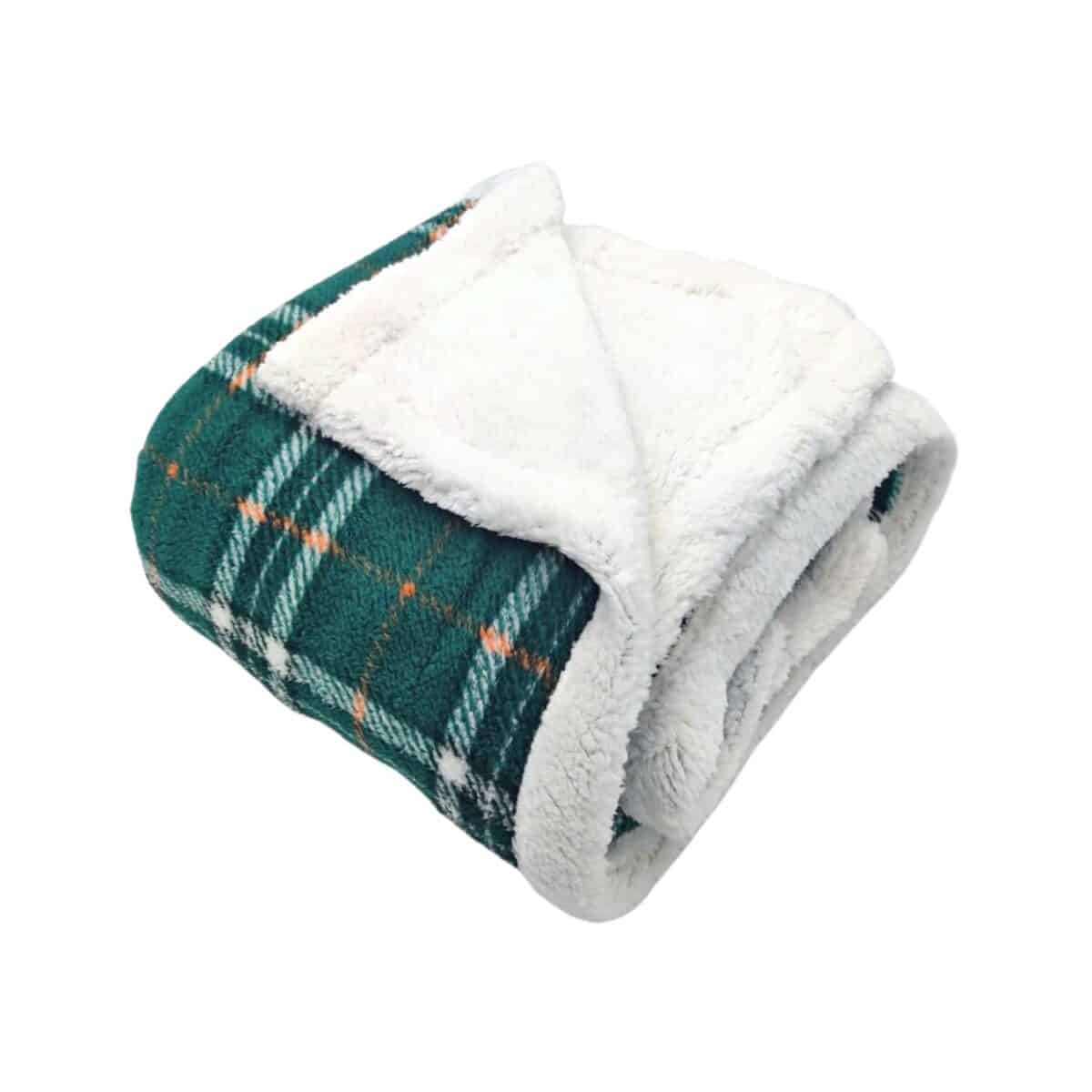 coperta-amburgo-verde-scozzese-sherpa-calda-morbida-invernale-piegata