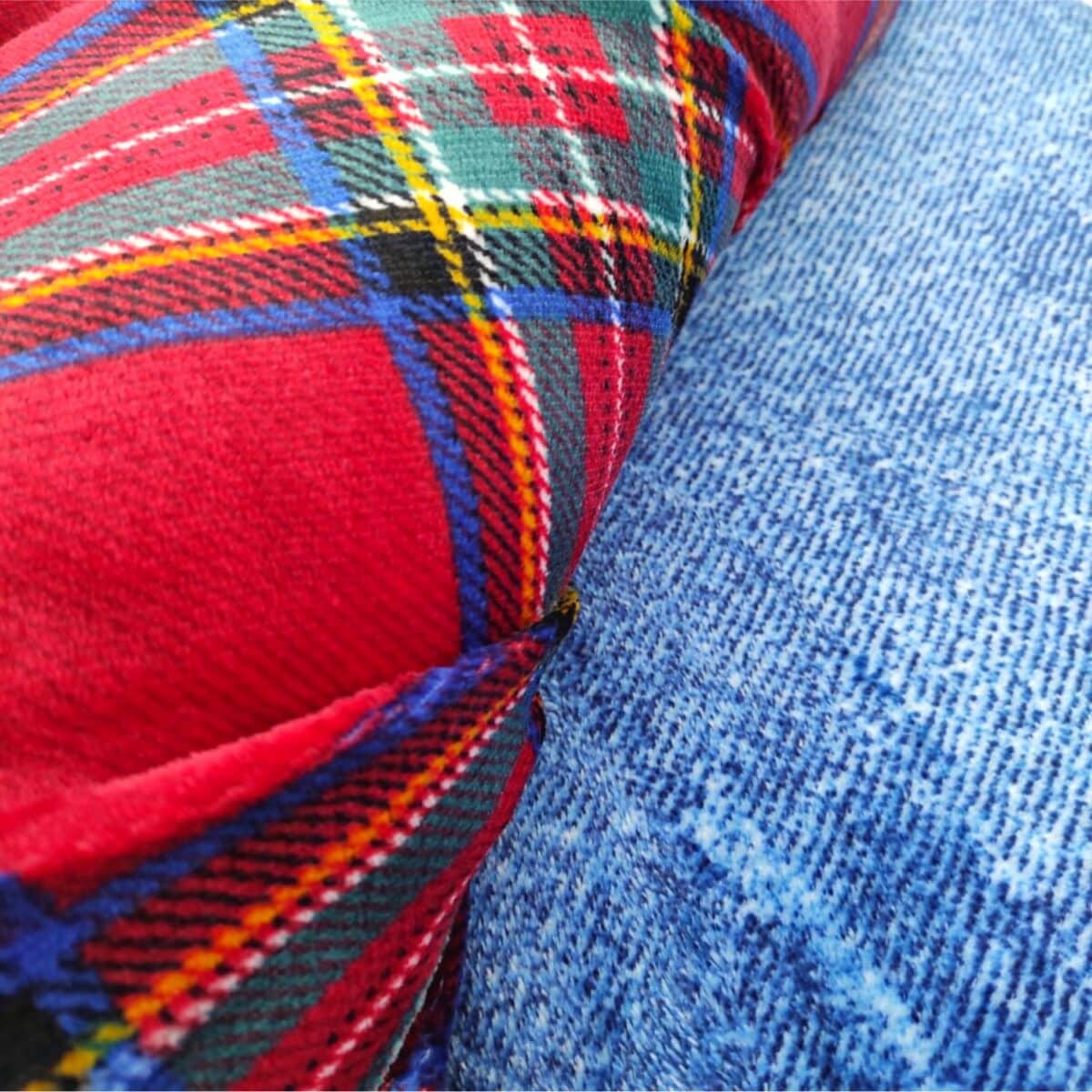 Coperta Aspen Rosso Con Sherpa Plaid Calda Soffice Invernale - immagine 2