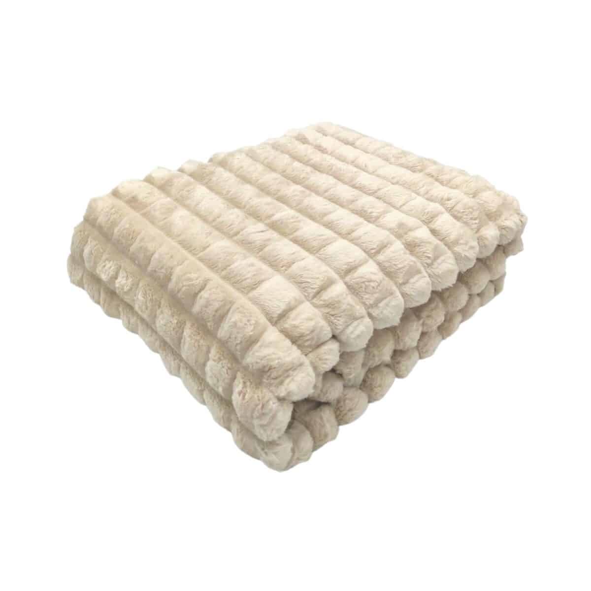 coperta-cairo-beige-disegno-piramidale-effetto-fluid-quadri-soffice-calda-invernale-piegata
