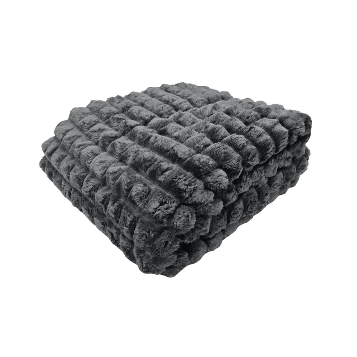 coperta-cairo-antracite-disegno-piramidale-effetto-fluid-quadri-soffice-calda-invernale-piegata