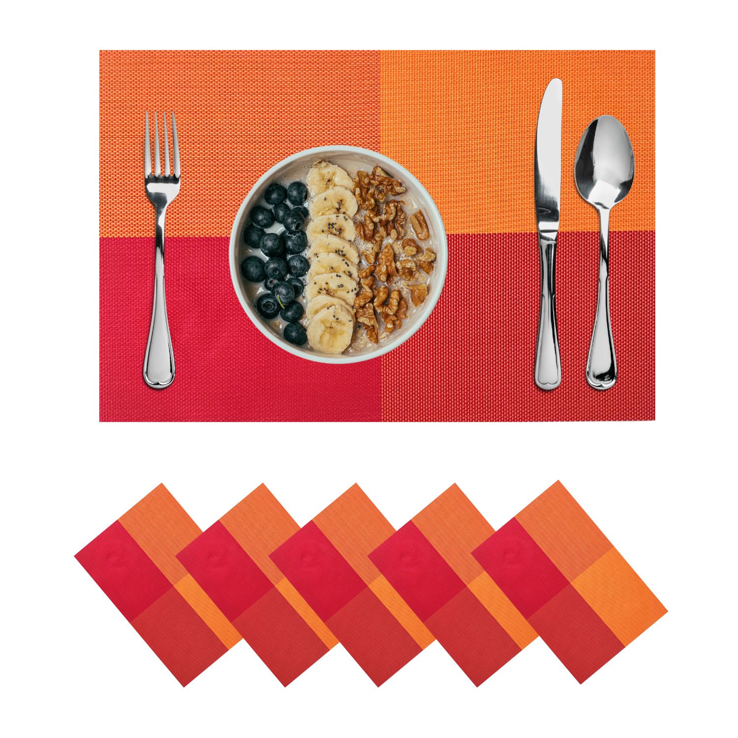 tovaglietta-americena-scacco-arancio-intreccio-robusta-colazione-pasti-veloci-aperta