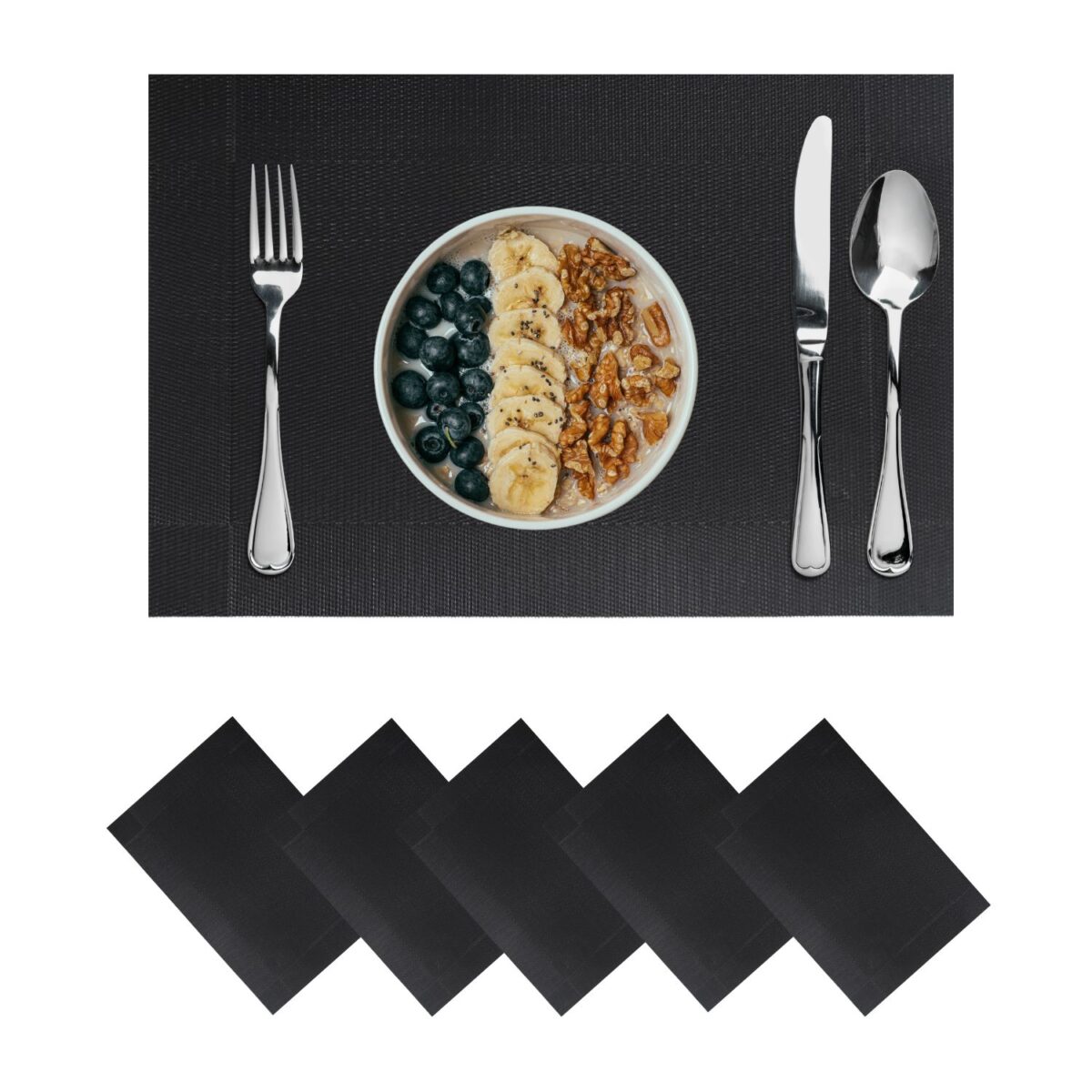 tovaglietta-americena-tinta-unita-nero-intreccio-robusta-colazione-pasti-veloci-aperta