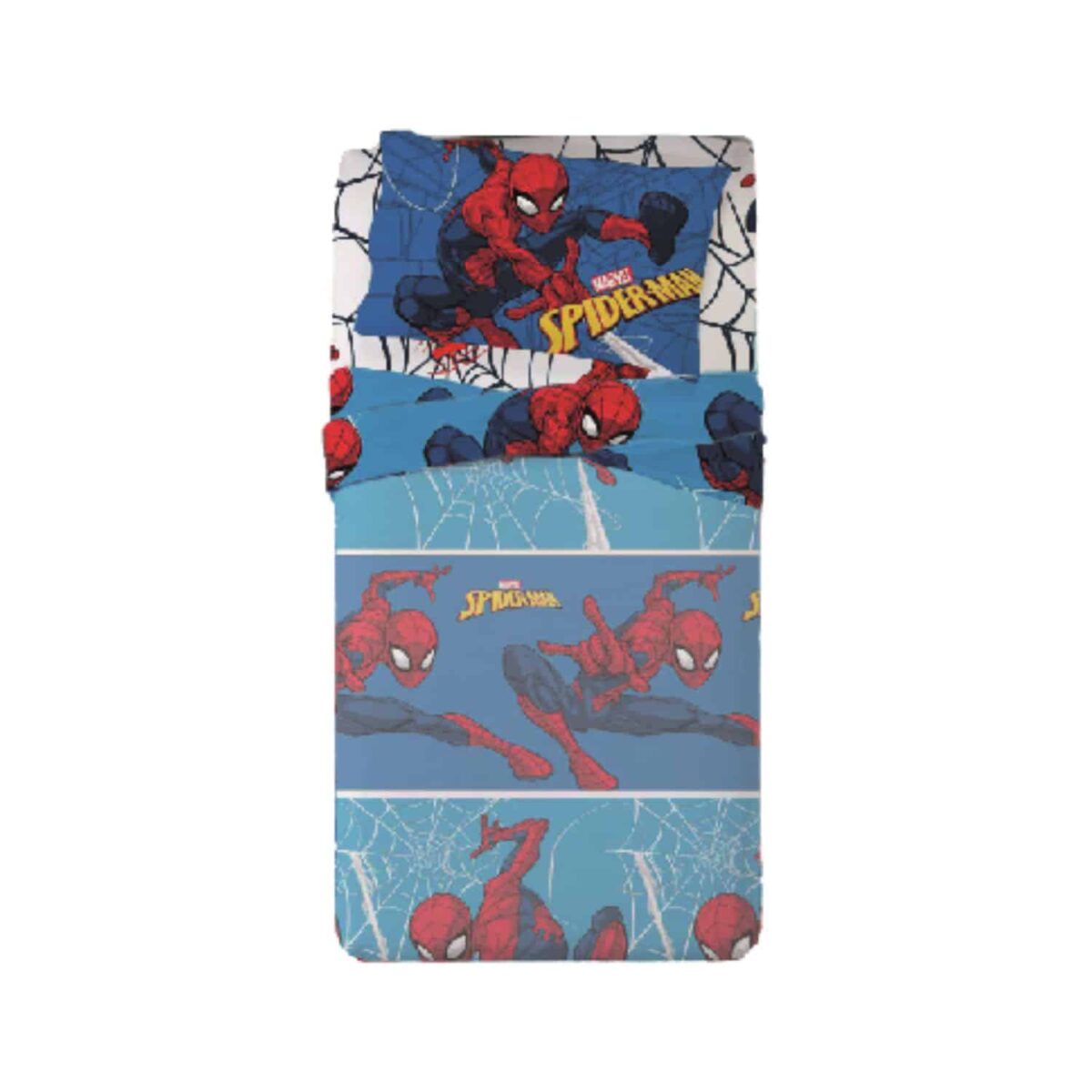 completo-lenzuola-spiderman-marvel-iomo-ragno-ragnatela-cotone-fantasia-cartone-super-eroi-aperto