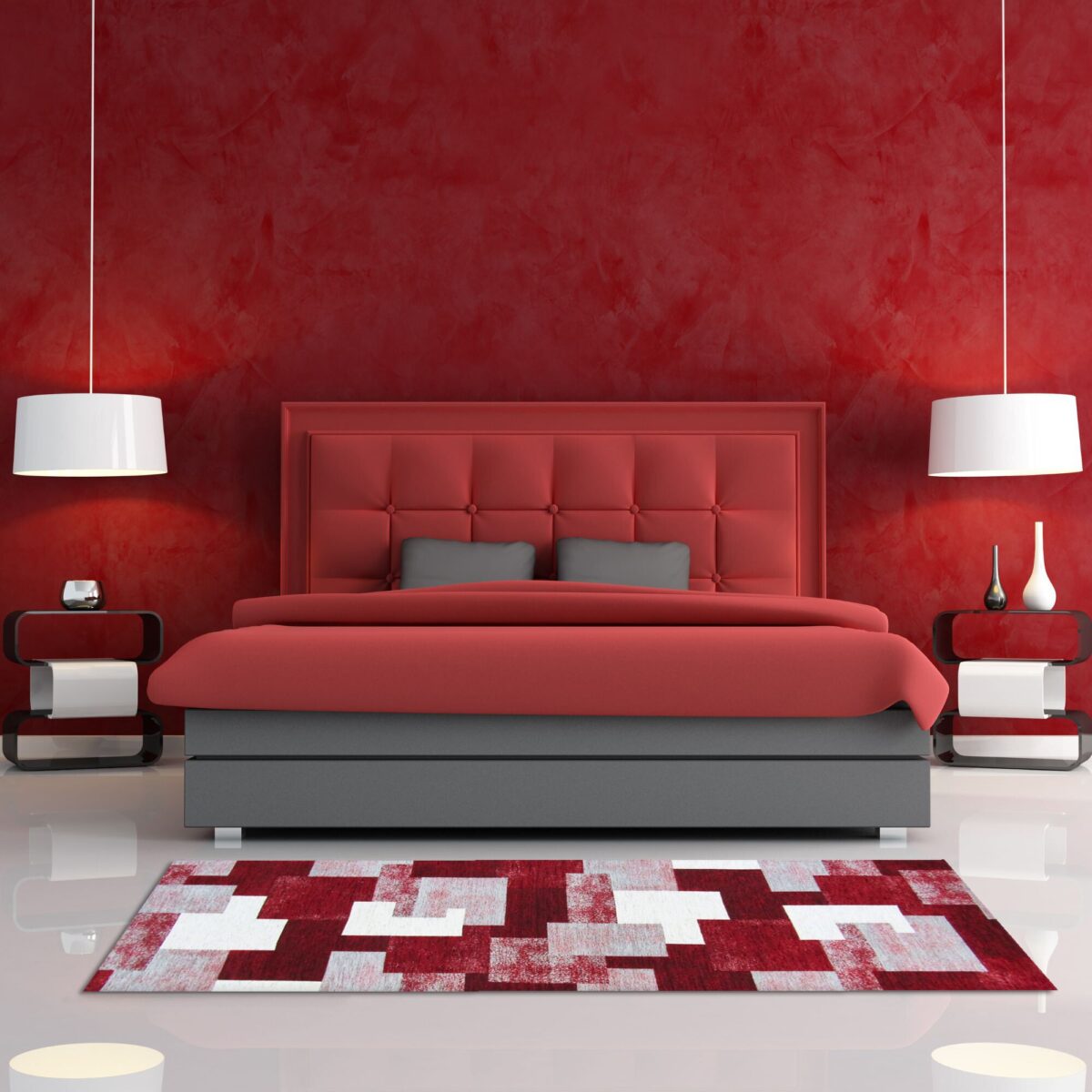 tappeto-passatoia-stylo-rosso-cucina-soggiorno-salotto-camera-da-letto-corridoio-geometrico-ciniglia-antiscivolo-made-in-italy-letto
