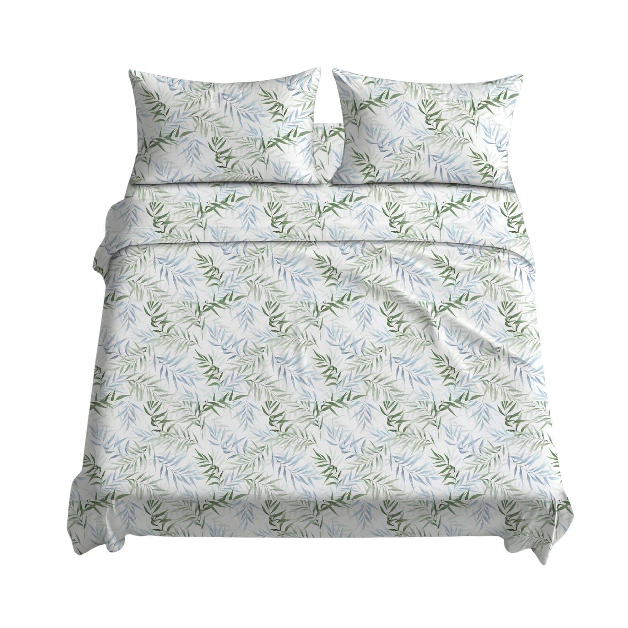 completo-lenzuola-felci-verde-penelope-cotone-fantasia-letto